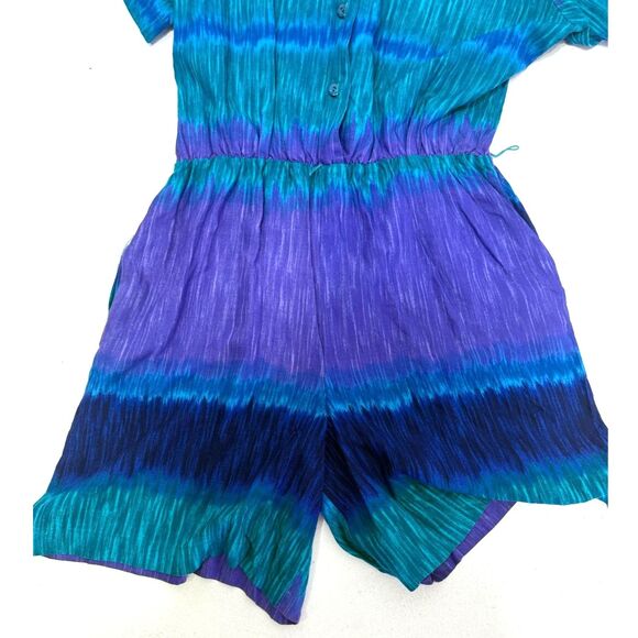 Caliche Collection vintage purple and teal print romper - Picture 6 of 9